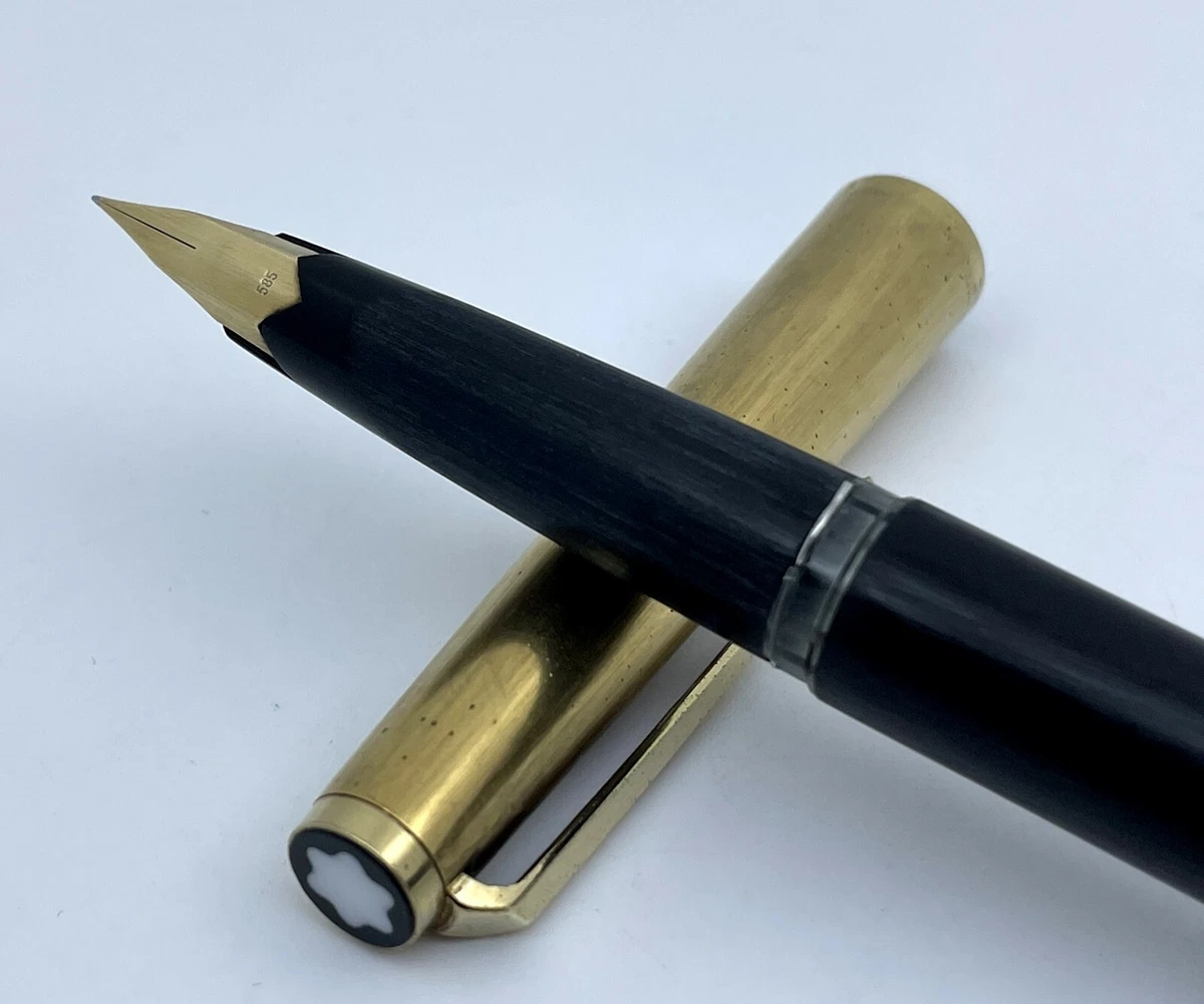 Vintage Montblanc 224 Brushed Fountain Pen 14K Gold Nib eBay