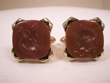 Helmeted Warrior Centurion Spartan Cameo Vintage SWANK Cuff Links soldier
