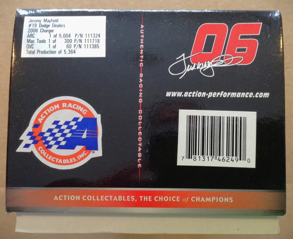 Jeremy Mayfield #19 Standard Paint Scheme 2006 Dodge Charger #1 in Series NEW - Image 4 of 4