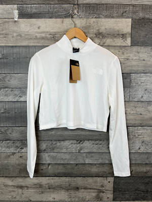 The North Face Nekku Top Medium Weiß Langarm Tee T-Shirt High Neck Layer
