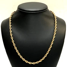 (MA3) Unisex 14k Yellow Gold 15.9g Rope Link 4.8mm Chain/Necklace - Size 20"