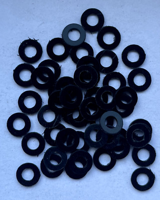 M5 flache schwarze Nylon-Unterlegscheiben - 10 mm O/D x 5,1 mm I/D x 1 mm Dicke