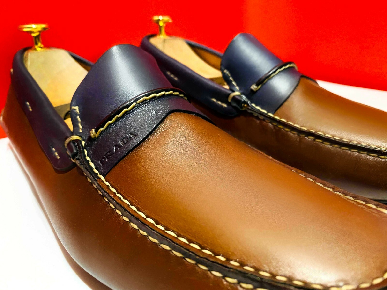 BLUE LEATHER LOAFERS SHOES 