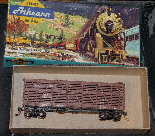 Athearn ROCK ISLAND 40' Stockcar #70600 Atlas Steel Wheels Kadee Couplers HO | Condition: New