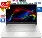 HP Slim Newest Laptop 14" 4-Core Intel Pentium Upto 32GB RAM & 1TB SSD, Win 11