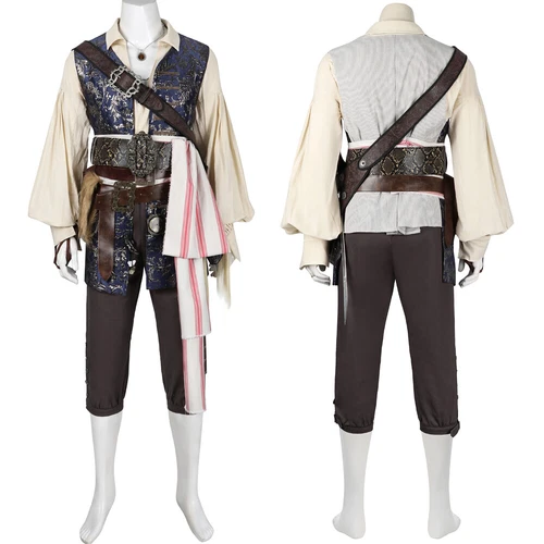 Pirates of the Caribbean Jack Sparrow Cosplay Costume Jackie Suit Accessories