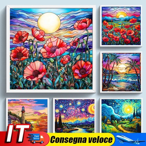 Full Embroidery Eco-cotton Thread 14CT Printed Landscape Cross Stitch ...