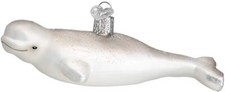 Beluga Whale Blown Glass Christmas Ornament by Old World Christmas 12544
