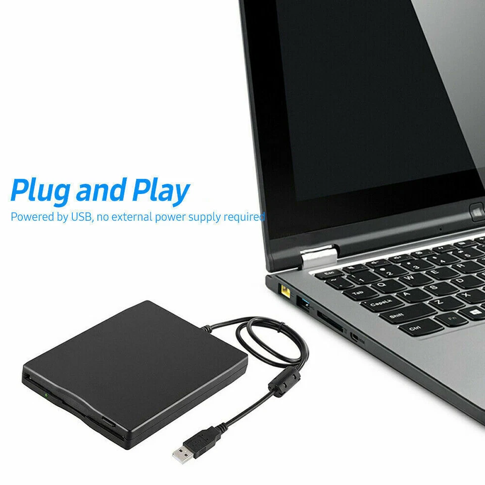 3.5 Inch USB 2.0 Portable External Floppy Disk Drive 1.44Mb Reader FDD PC Laptop - Image 4 of 4