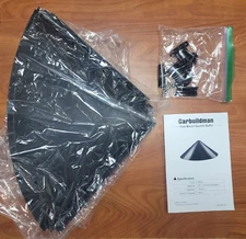 Garbuildman 19 Inch Wide Black Polypropylene Pole-Mounted Squirrel Baffle