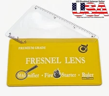 Credit Card Pocket Size Fresnel Lens Magnifier 4X Magnification with Sleeve