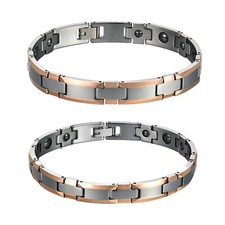 Couples Mens Women Tungsten Carbide Bracelet Magnetic Stone Therapy Helath Chain