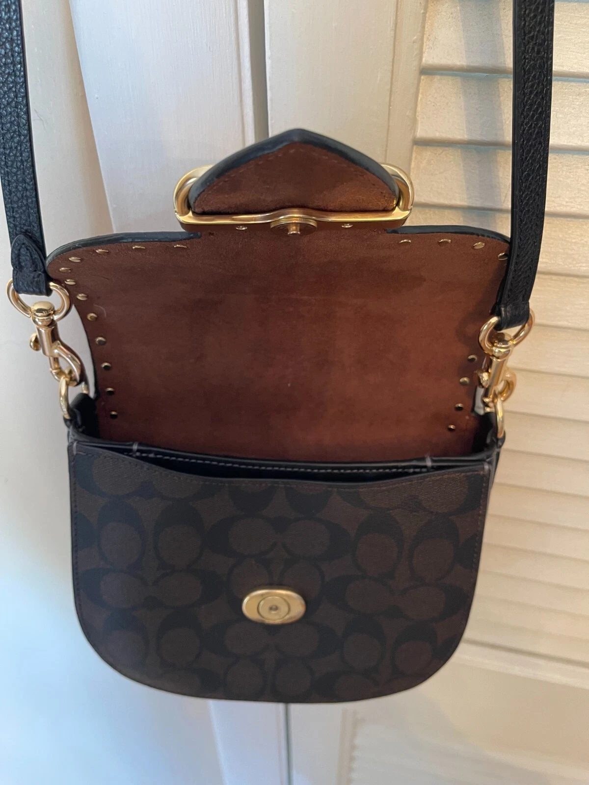 Borsa Coach Morgan tracolla firmata pelle nera 75185