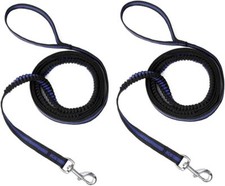 Dog Leash 8ft 2Pack Shock-Absorbing Elastic Buffer Bungee Dog Leads Double Ha...