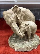 FABBRI ART Studio Company San Francisco#AN-19 Mother And Child Elephant Statue ￼