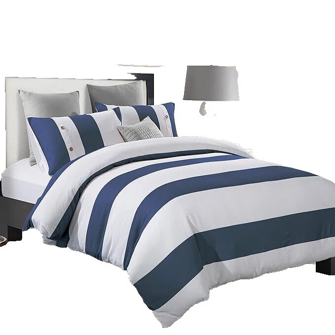 Blanco Náutico Fundas de edredón y Juegos de Cama