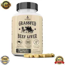 Ancestral Supplements Grass Fed Beef Liver - Non-GMO - 180 Capsules / 500 MG EA