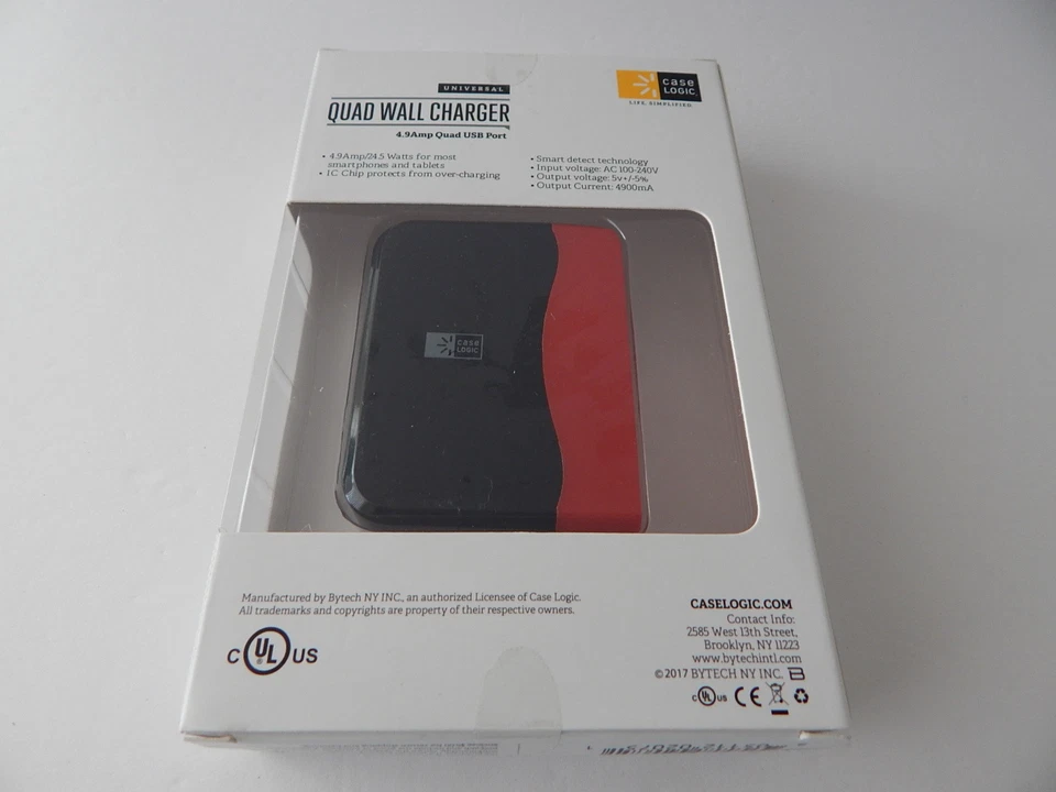 Case Logic Universal Quad Wall Charger 4.9Amp 24.5 Watts New - Image 4 of 4