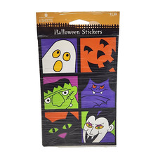 VINTAGE AMERICAN GREETINGS HALLOWEEN STICKERS 4 SHEETS SEALED NEW PUMPKIN GHOST