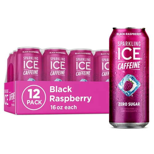 Sparkling Ice Caffeine Black Raspberry 16 Fl Oz Pack Of 12 Zero Sugar 5 Calories