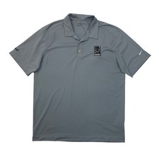 Nike Polo Shirt Mens L Large Titanium Grey DriFIT Vertical Mesh Performance Golf