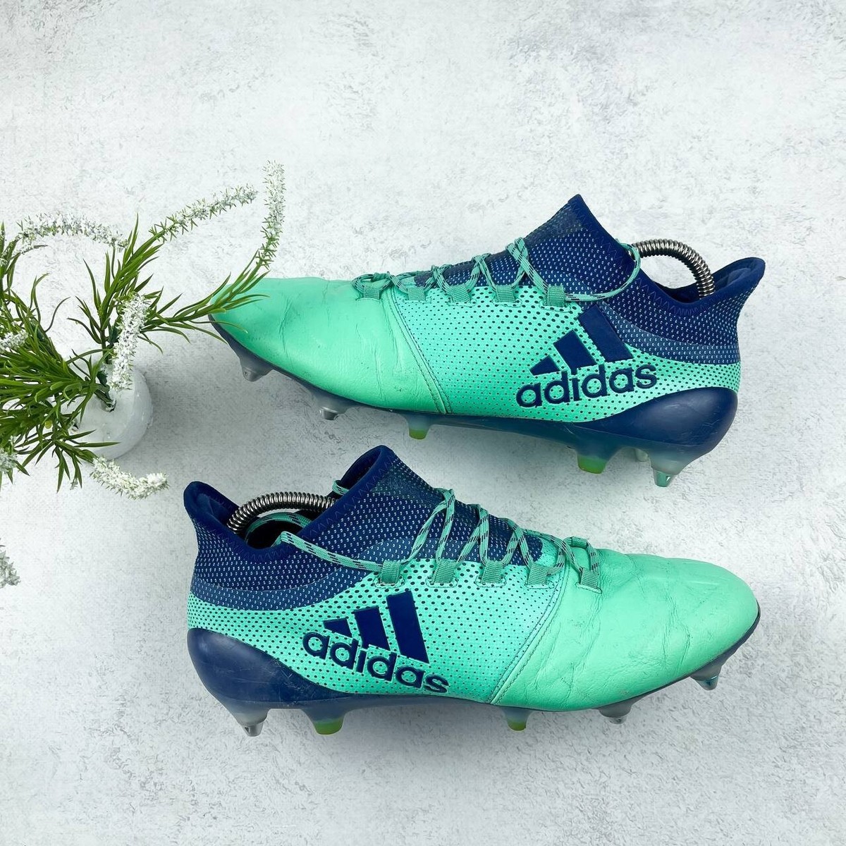 adidas X SG Leather Mens Football Boots Green SIZE 11