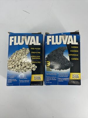 LOT OF 2 Fluval C3 Carbon 3 Pack and Fluval Pre- Filter 