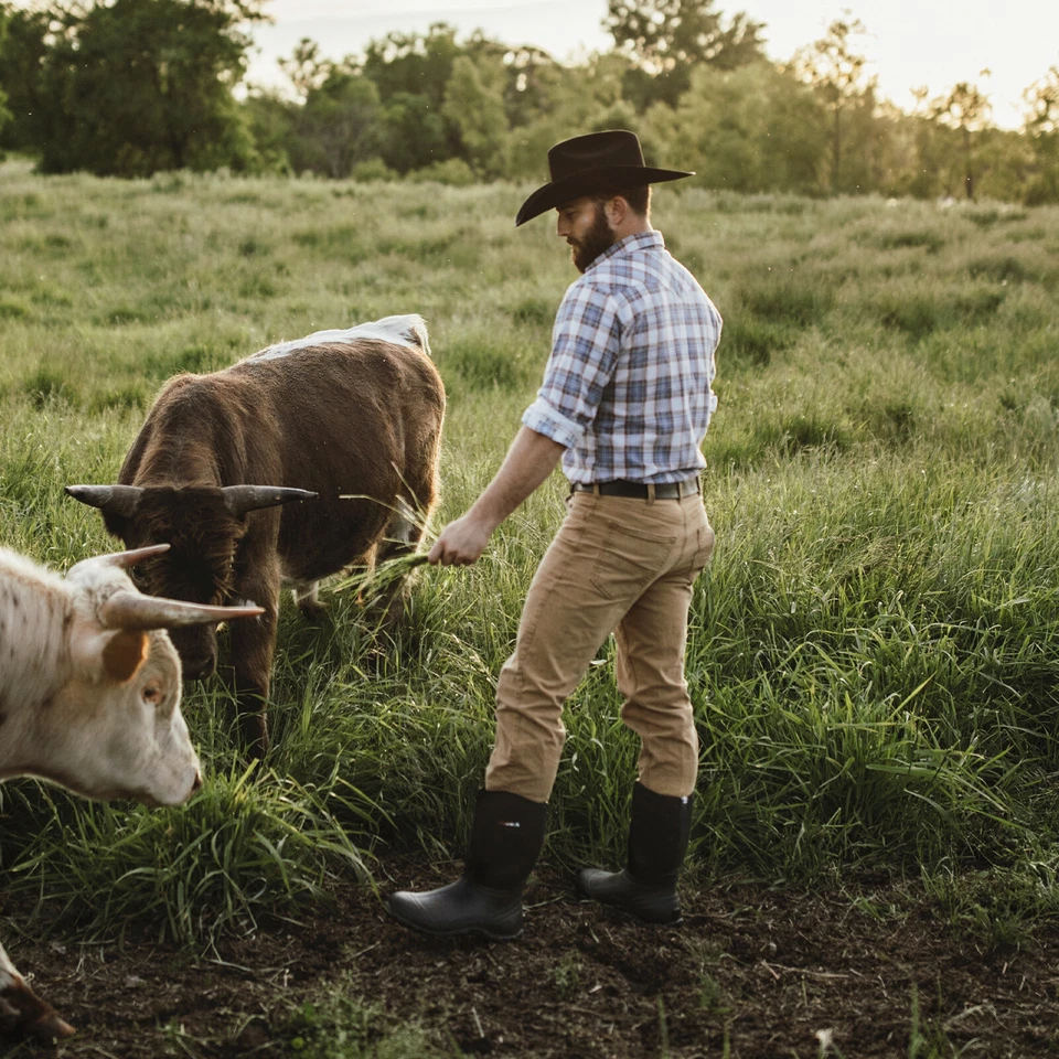 HISEA Men Waterproof Rain Boot Non-Slip Mid-Calf Hunting Fishing Garden Work Boo - Image 4 of 4