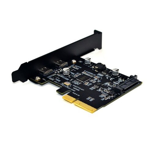 2x USB 3.1 PCI for Express Adapter Card PCI-E 4X to Dual Type-C USB3.1 10Gbps PC - Afbeelding 7 van 8