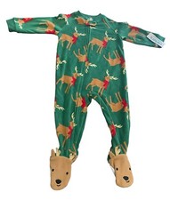 Carter  s baby Unisex Christmas Reindeer One Piece Pajamas size 18 months New