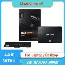 SAMSUNG Internal Solid State 2.5 in 870 EVO SSD 500GB SATA 3 for Laptop Desktop