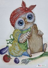 Owl Bead Embroidery Kit DIY Beaded Stitching Needlepoint a4-k-1533