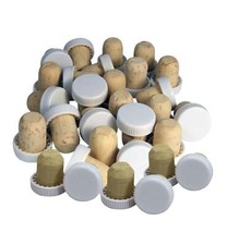 White Plastic Topped Reusable Corks x 30 for Mead Wine