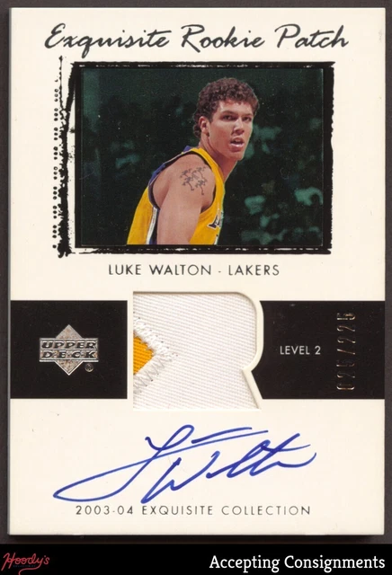 2003-04 Exquisite Collection #51 Luke Walton RC ROOKIE PATCH AUTO RPA 025/225