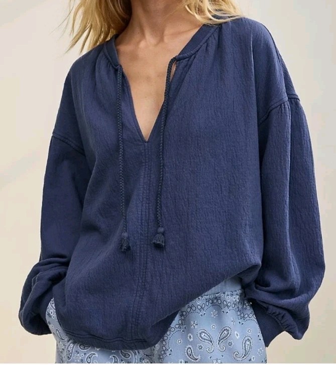 Aerie Easy Street Sweatshirt Premium Cotton Navy Blue Sweater! S/P Excellent