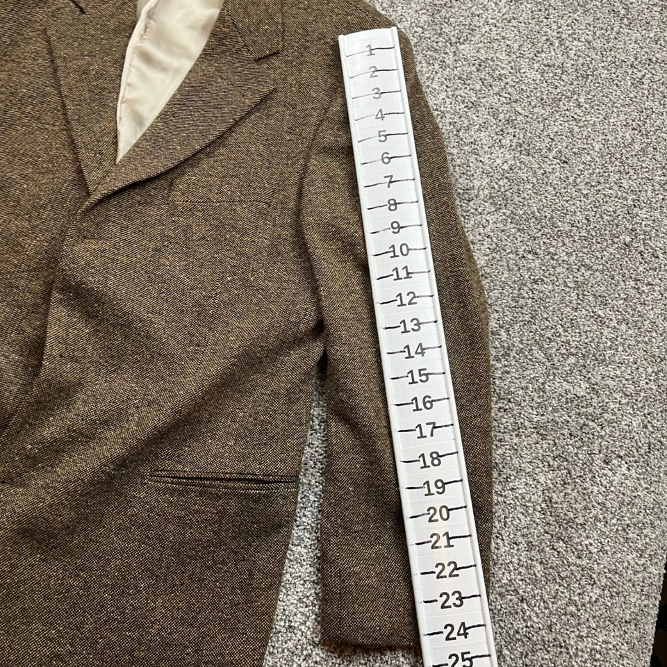 Blazer Hugo Boss masculino 42T mistura de lã jaqueta marrom elástica - Imagem 3 de 4