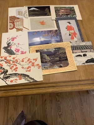 Japanese Greeting Cards 1960 s Used Lot Of 10