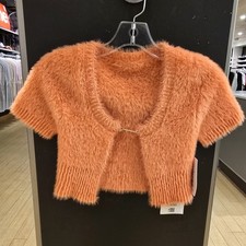 Size 36 - Women's Jacquemus La Maille Neve Fluffy Charm Cardigan Orange