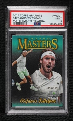 2024 Graphite Aqua Refractor 56/199 Stefanos Tsitsipas PSA 9 MINT Rookie RC 1fl4