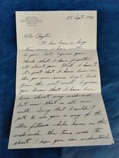 VTG. Letter 1944 Boston Branch ARMY and NAVY  Young Men's Christian Association