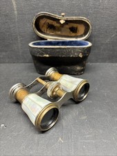 Antique Opera Glasses Binoculars Chevalier Paris Mother of Pearl and Brass 1890