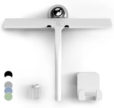 GÜTEWERK Shower Squeegee for Glass Doors, Silicone Window 11 Inches, White 