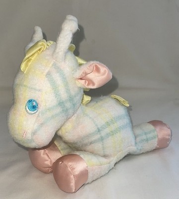 Vintage Playskool Snuzzles Giraffe Plush 12  Stuffed Animal Pastels