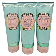 Bath  Body Works LOT of 3 Bottles Tubes Sweetest Song Body Cream Lotion 8 oz