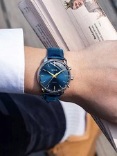 Men’s Quartz Sports Watch with Leather Strap Fashionable Casual Wristwatch