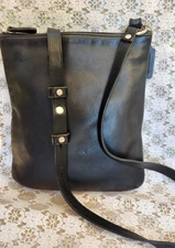 Vintage COACH Crossbody Bag  9457, Black Leather Chelsea Slim, Made in The USA