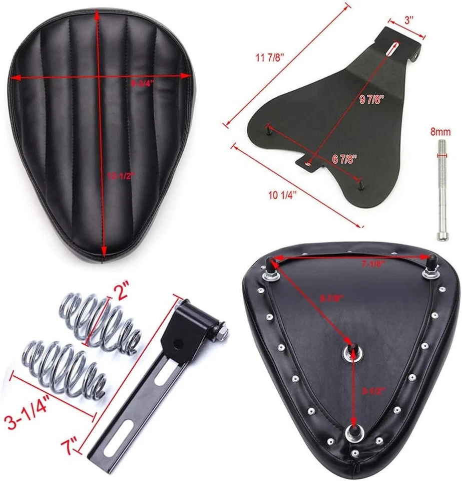 Asiento individual de resorte para motocicleta Kawasaki Vulcan VN 500 750 800 900 1600 Foto 2 de 4