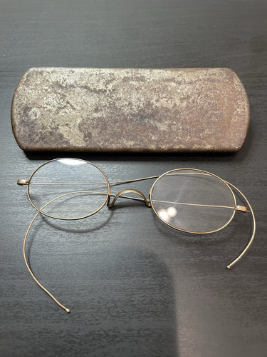 Antique Victorian 1800s HANDMADE 14k Yellow Gold SPECTACLES Glasses BOX RARE 10g - Picture 8 of 8