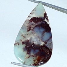 18.60Cts 100 Natural Aqua Chalcedony Pear Cabochon Gemstone 19X32X4MM