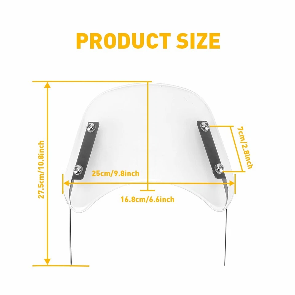 Motorcycle Headlight Windshield Windscreen For 5-7'' Round Headlight Universal T - Image 3 of 4